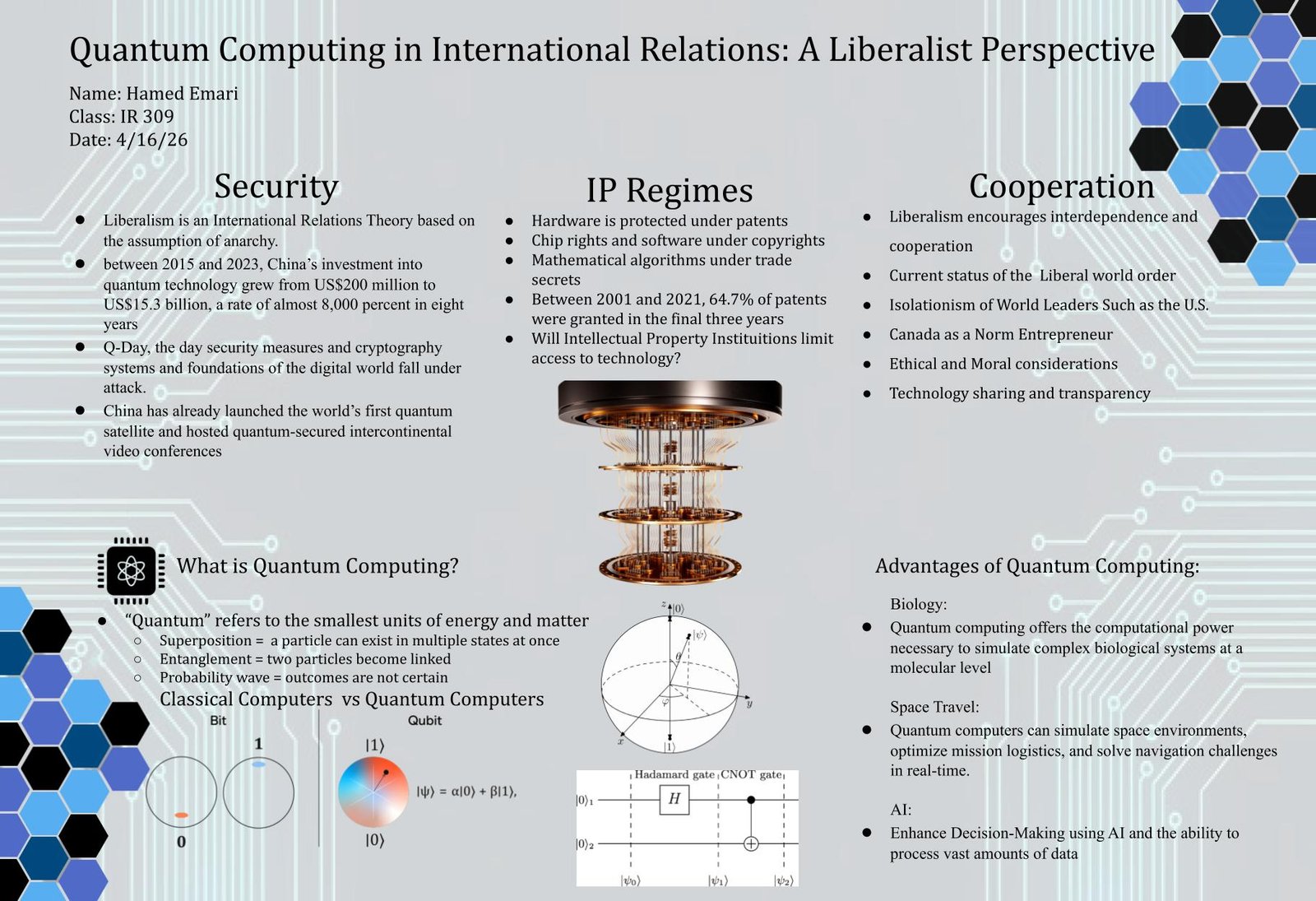 Hamed Emari Quantum Computing in International Relations Poster